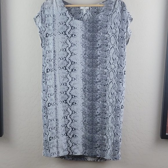 Joie Messa Silk Snakeskin Dress Grey Black - Picture 4 of 9
